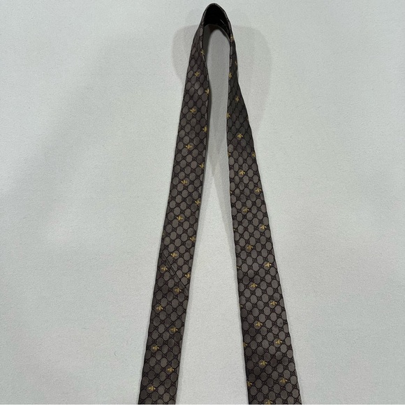 GUCCI Tie Silk BRW all-over men 545078 4E002 - Picture 8 of 8